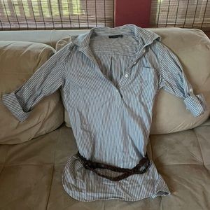 Tunic blue and white belted ana shirt size S